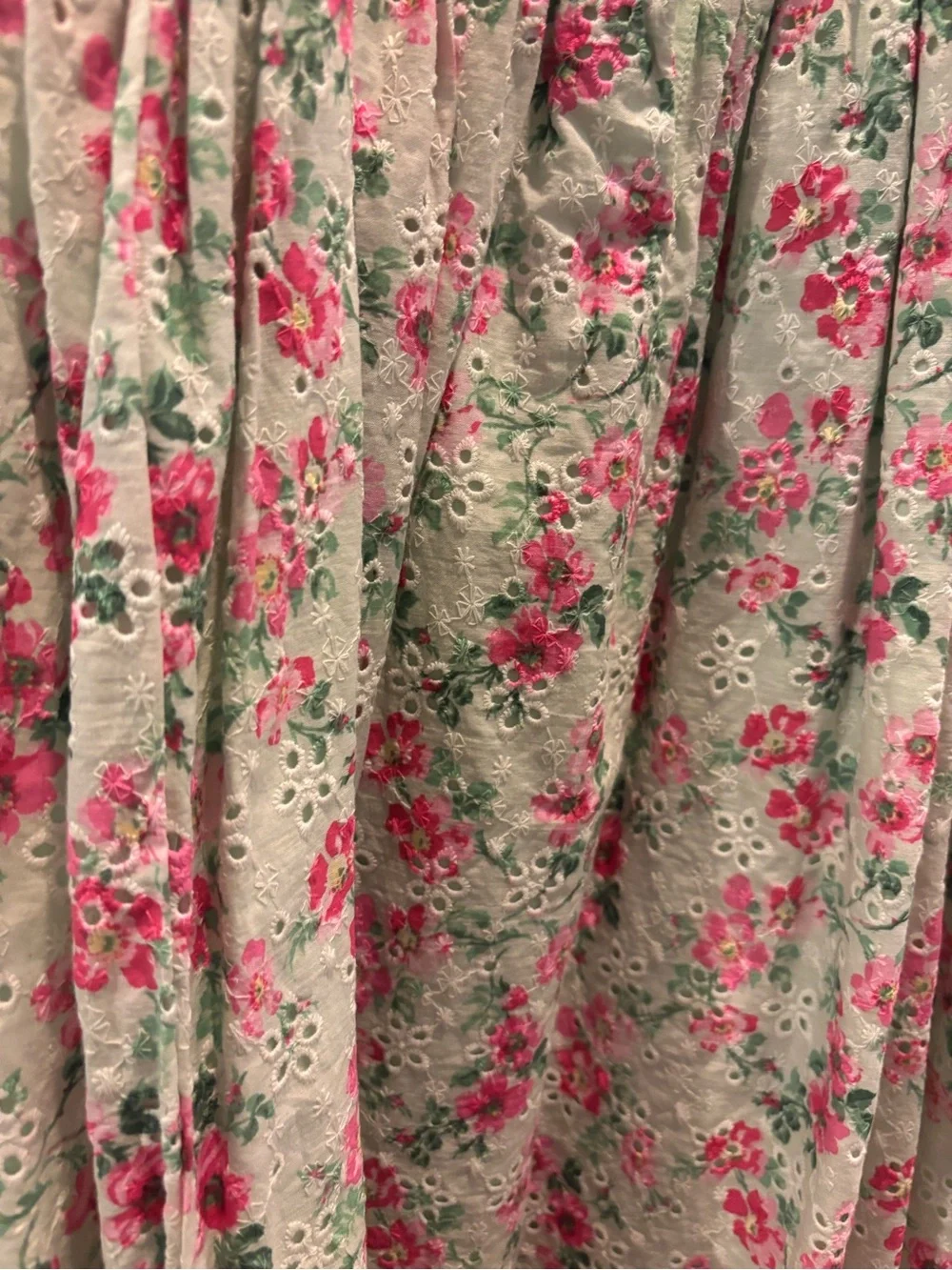 Janie and Jack Pink Floral Eyelet Ruffle Strap Dress on Mint